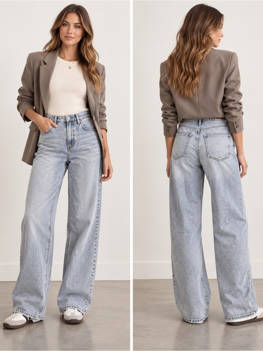 Lucky Brand High Rise Wide Leg Jeans 6/28 R Light Wash Baggy Skater Y2K VGUC